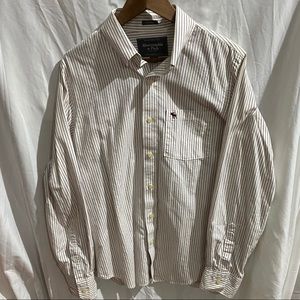 🦌ABERCROMBIE & FITCH Striped Oxford - Large